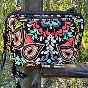 Vera Bradley Black and Multicolor Crossbody Bag